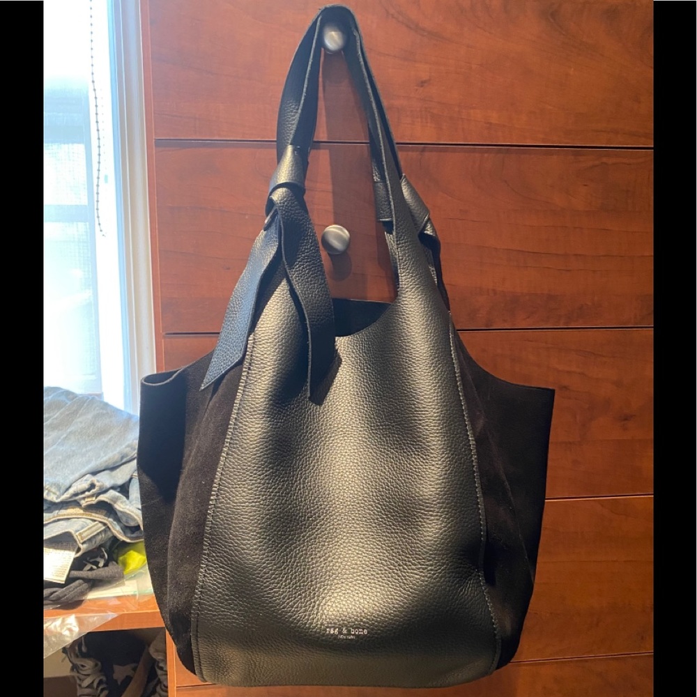 Rag & Bone Grand Shopper- Leather And Suede Tote.